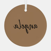 Moderne bruine stijlvolle aangepaste naam glas ornament (Achterkant)