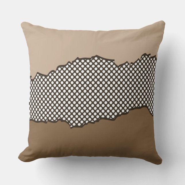Moderne bruine Stippen gelaagd Kussen (Voorkant)