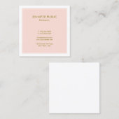 Moderne, bruinkroze goudluxe luxe vierkante visitekaartje (Voorkant / Achterkant)