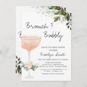 Moderne Brunch Champagne Bruids Douche Uitnodiging (Voorkant / Achterkant)