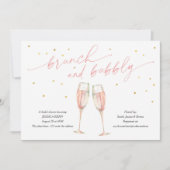 Moderne brunch en bubbly, champagne-vrijgezellenfe kaart (Voorkant)