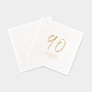Moderne Brush Script 90ste Verjaardagsfeest Folie Servetten