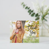 Moderne Brush Script Afstudeer Dank Je Wel Zwart Briefkaart (Staand voorkant)