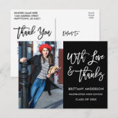 Moderne Brush Script Afstudeerliefde Bedankt Briefkaart (Voorkant / Achterkant)