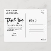 Moderne Brush Script Afstudeerliefde Bedankt Briefkaart (Achterkant)