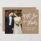 Moderne Brush Script Amour et Merci Mariage Kraft (Devant / Derrière)