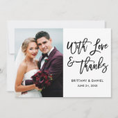 Moderne Brush Script Amour et Merci Mariage What (Devant)