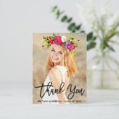 Moderne Brush Script  Dank U Afstuderen Briefkaart (Staand voorkant)