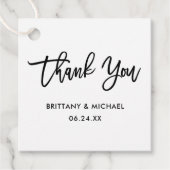 Moderne Brush Script Huwelijks Dankjewel Bedankjes Labels (Voorkant)
