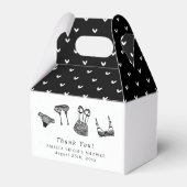 Moderne Brush Script lingerie Bruids douche Bedankdoosjes (Achterkant)