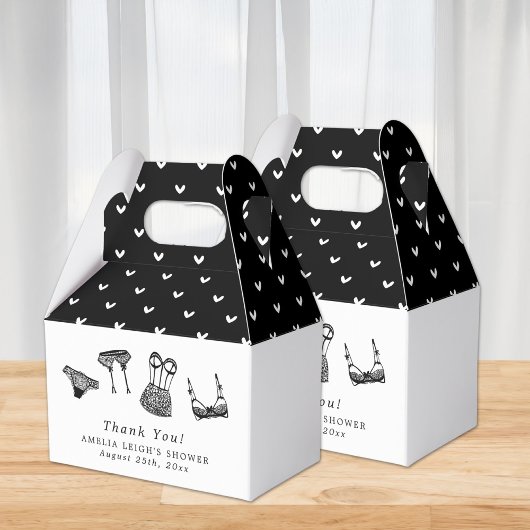 Moderne Brush Script lingerie Bruids douche Bedankdoosjes