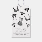 Moderne Brush Script lingerie Bruids douche Cadeaulabel (Voorkant)