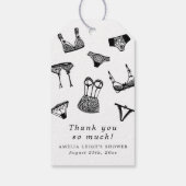 Moderne Brush Script lingerie Bruids douche Cadeaulabel (Achterkant)