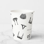 Moderne Brush Script lingerie bruids douche Papieren Bekers (Achterkant)