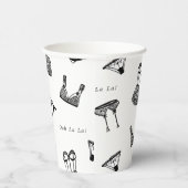 Moderne Brush Script lingerie bruids douche Papieren Bekers (Rechts)