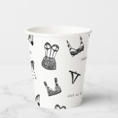 Moderne Brush Script lingerie bruids douche Papieren Bekers (Voorkant)