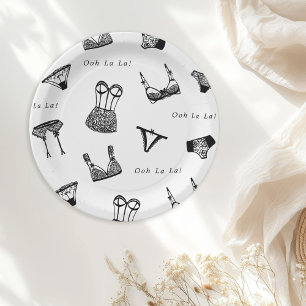 Moderne Brush Script Lingerie Bruidsdouche Papieren Bordje