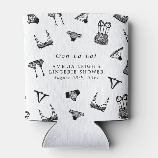 Moderne Brush Script lingerie bruidsfeest Blikjeskoeler (Achterkant)