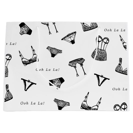 Moderne Brush Script lingerie bruidsmeisjesfeest Groot Cadeauzakje (Voorkant)