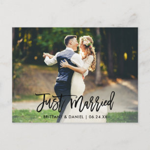 Moderne Brush Script Net Getrouwd Foto Briefkaart