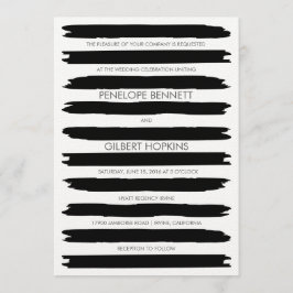 Moderne Brush Strokes bruiloft uitnodiging