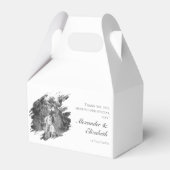 Moderne Brushstroke Fotobruiloft | Wit Bedankdoosjes (Voorkant Zijde)