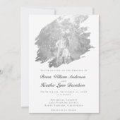 Moderne Brushstroke Fotobruiloft | Wit Kaart (Voorkant)