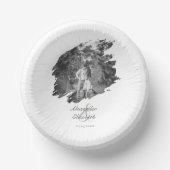 Moderne Brushstroke Fotobruiloft | Wit Papieren Kommen (Voorkant)