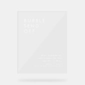 Moderne Bubbel Afscheid Bruiloftsreceptie Acryl Bord (Voorkant)