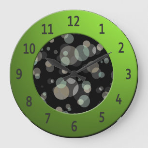 Moderne bubbels met glimmende Limoen Cirkel Grote Klok