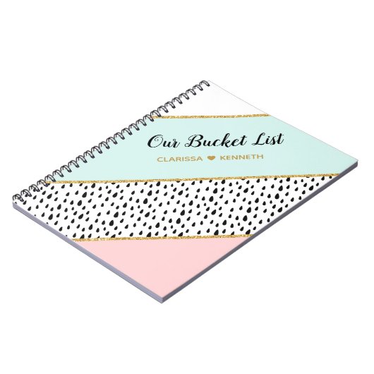 Moderne 'Bucket List Couple Keepomwille Journal' Notitieboek (Linkerzijde)