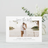 Moderne Budget Script Foto Opslaan van de Datum Kaart (Staand voorkant)