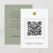 Moderne Budget trouwkaart Trouwuitnodiging QR-code (Voorkant / Achterkant)