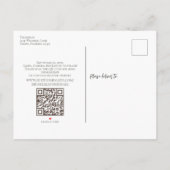 Moderne budgetbruiloft Sparen de Datum QR Code van Aankondigingskaart (Achterkant)