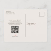 Moderne budgetfoto Save the Date Wedding QR Code Aankondigingskaart (Achterkant)