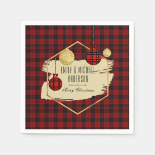 Moderne Buffalo Plaid Goud ELKE GEBEURTENIS Kerstf Servet