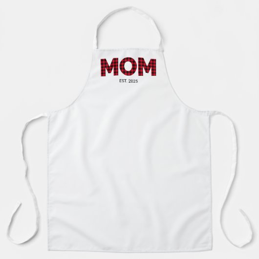 Moderne Buffel Plaid Mom Vastgestelde datum Schort (Voorkant)