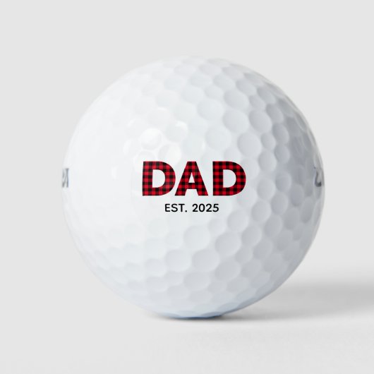 Moderne Buffel Plaid Papa Vastgestelde datum Golfballen (Voorkant)