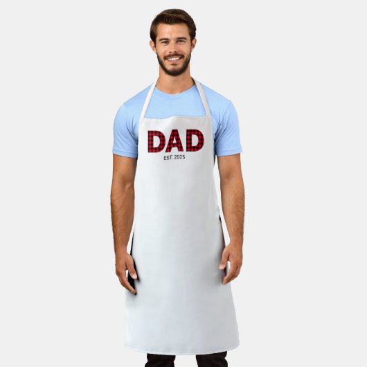 Moderne Buffel Plaid Papa Vastgestelde datum Schort (Gedragen)