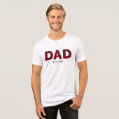 Moderne Buffel Plaid Papa Vastgestelde datum Tri-Blend Shirt (Voorkant volledig)