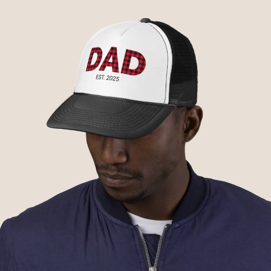 Moderne Buffel Plaid Papa Vastgestelde datum Trucker Pet (In situ)