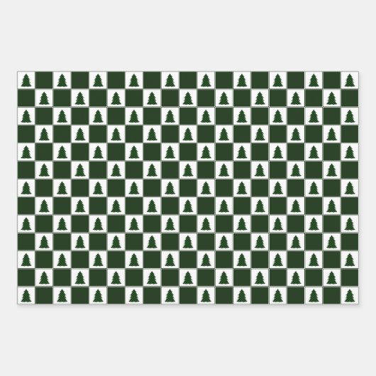 Moderne buffelkerstboomstructuur inpakpapier vel (Voorkant 2)