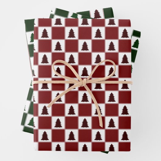 Moderne buffelkerstboomstructuur inpakpapier vel (In situ)