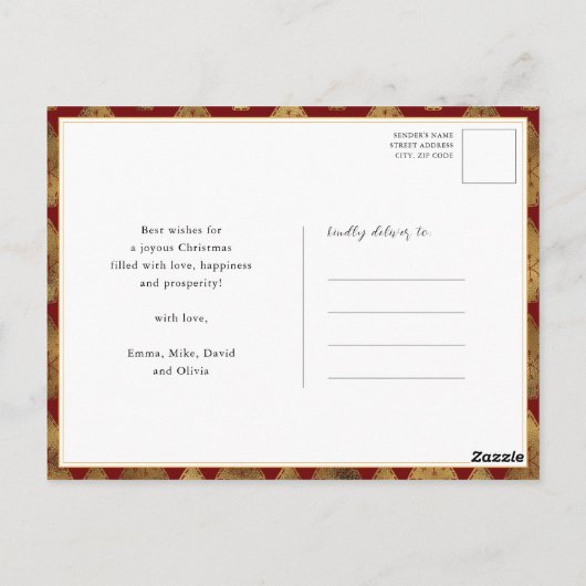 Moderne Buffelplaat legant script MERRY Simple H Briefkaart (Achterkant)