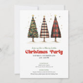 Moderne buffelplaid kerstboom print kaart (Voorkant)