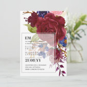 Moderne Burgundy Blauwe Rozen Bloemendecoratie Bru (Staand voorkant)