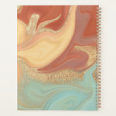Moderne Burnt Orange Cream Aqua & Gold Abstrait (Dos)