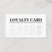 Moderne Business Black White Discount Loyalty Card (Voorkant)