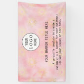Moderne Business Feminine Blush Pink Custom Logo Spandoek (Verticaal)