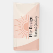 Moderne Business Feminine Blush Pink Custom Logo Spandoek (Verticaal)